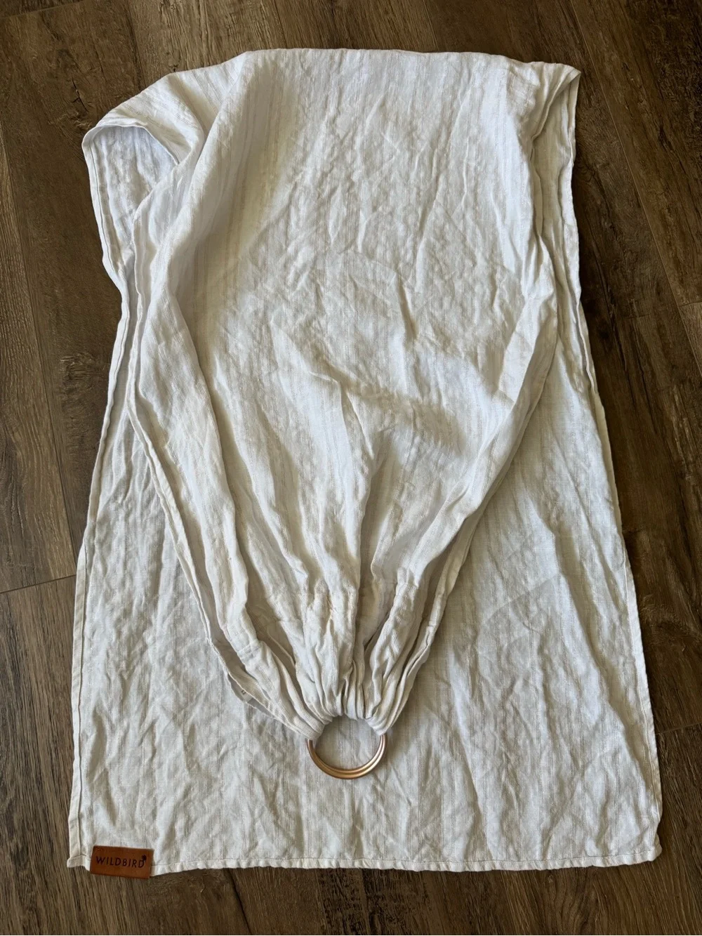 WildBird Light Natural Linen-Style Sling with Rose Gold Rings